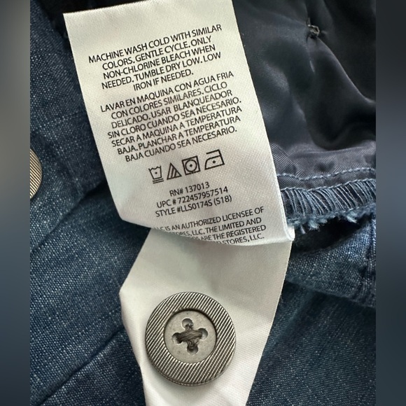 The Limited Women's Sailor Shorts Size 6 Blue Button Detail Chambray Denim - Picture 6 of 6